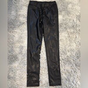 NWOt Toxik Black Faux Leather Lace-Up Pants